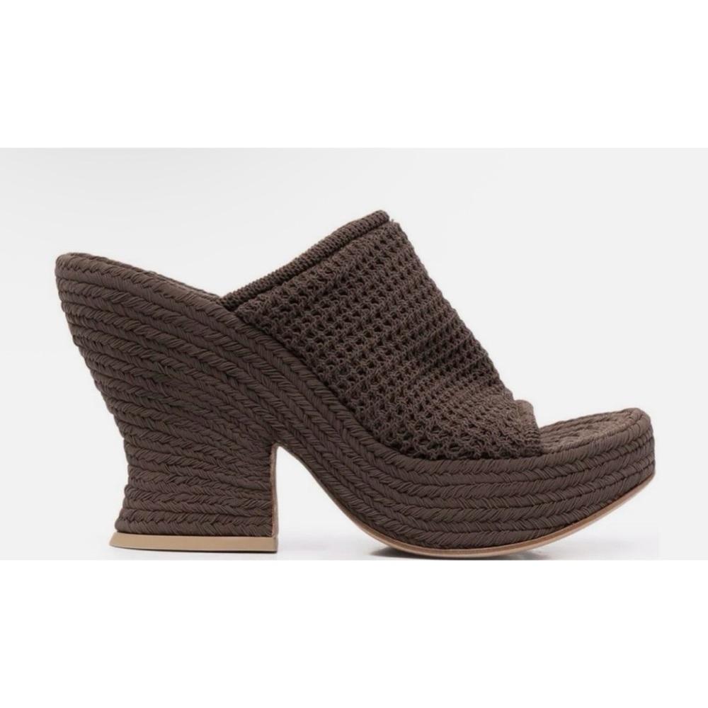 Bottega Veneta Knit Wedge Mule Heels